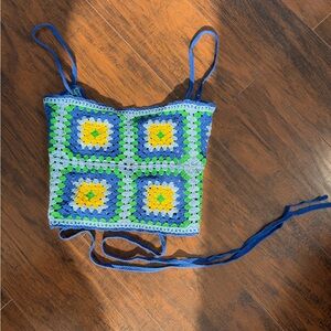 Crochet Corsette Back Crop Top